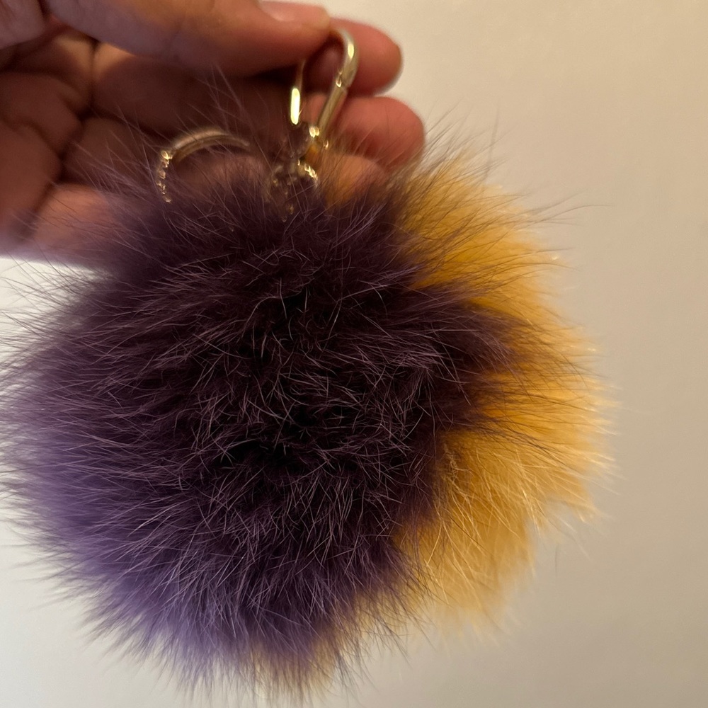 Furla Bubble Faux Fox Fur Pom Pom Keychain/Bag Charm